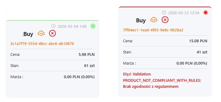 Błędy na kanale InPost Buy