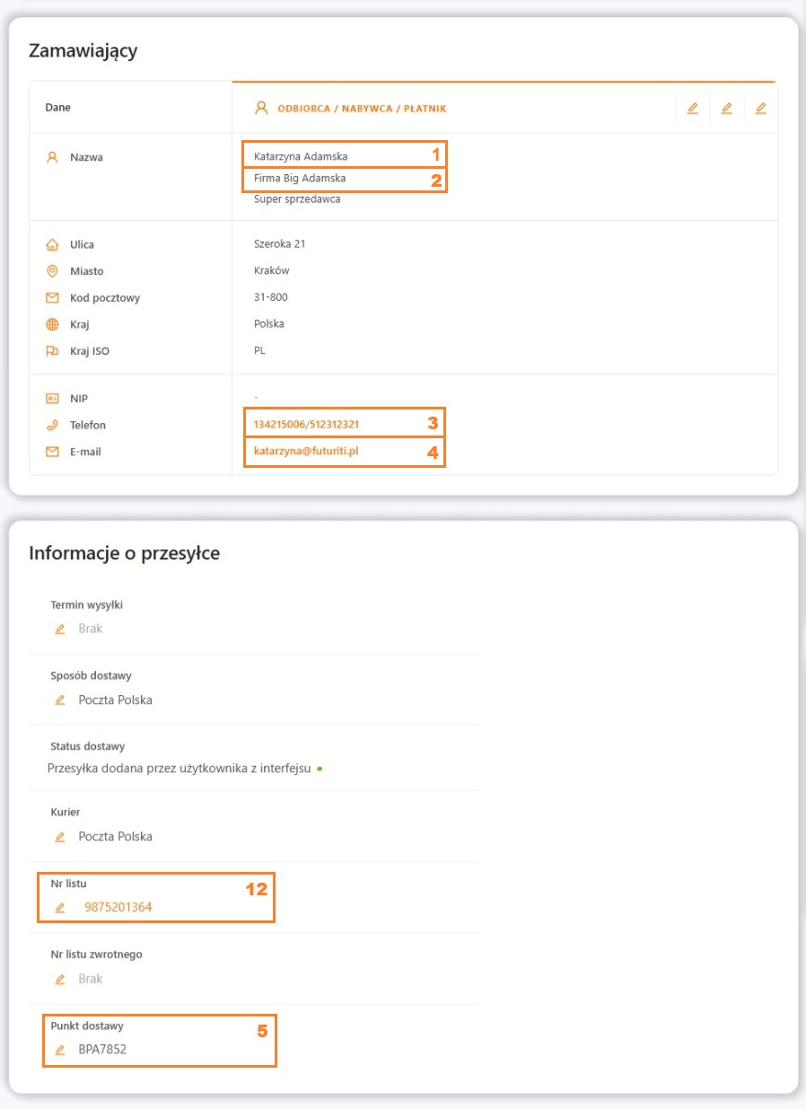 Zamówienie xSale dla Pocztex 2.0 Odbiór w Punkcie